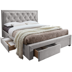 Cama de casal BIA com 4 gavetas - bege champanhe Cama de casal BIA com 4 gavetas - bege champanhe