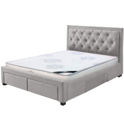 Pack cama de casal BIA + colchão NEW PALACIO - bege champanhe