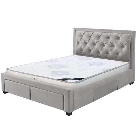 Pack cama de casal BIA + colchão NEW PALACIO - bege champanhe