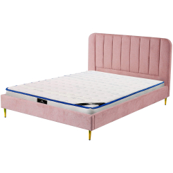 Pack cama de casal CORAL + colchão SPRING ROLLER - Rosa Velho