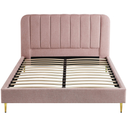 Pack cama de casal CORAL + colchão SPRING ROLLER - Rosa Velho