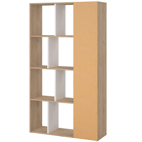 Estante PENEDA com 1 porta e 6 prateleiras - branco e carvalho Estante PENEDA com 1 porta e 6 prateleiras - branco e carvalho