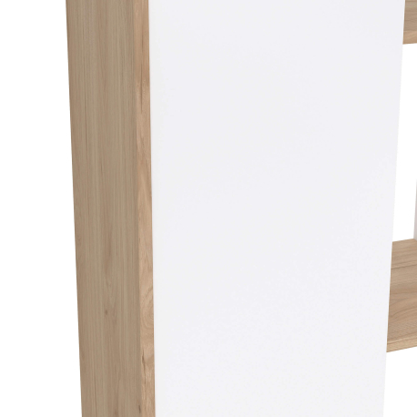 Estante PENEDA com 1 porta e 6 prateleiras - branco e carvalho Estante PENEDA com 1 porta e 6 prateleiras - branco e carvalho