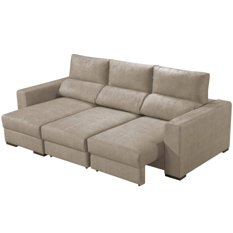 Sofá chaise longue NICOSIA com cama - bege - dakota 2 Sofá chaise longue NICOSIA com cama - bege - dakota 2