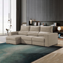 Sofá chaise longue NICOSIA com cama - bege - dakota 2 Sofá chaise longue NICOSIA com cama - bege - dakota 2