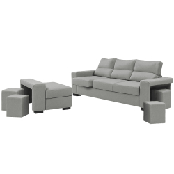 Sofá chaise longue reversível DHARAN com puffs - Sofas with Chaise Longue Sofá chaise longue reversível DHARAN com puffs - Sofas with Chaise Longue