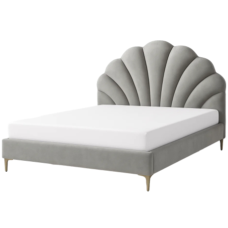 Cama de casal FLORA - cinzento claro Cama de casal FLORA - cinzento claro