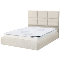 Pack cama de casal elevatória AVENTURIA + colchão NEW PALACIO - bege