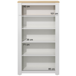 Estante FLORENÇA (106cm) - Branco e Carvalho