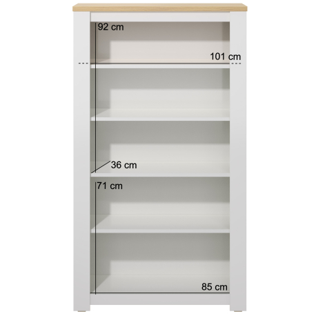 Estante FLORENÇA (106cm) - Branco e Carvalho