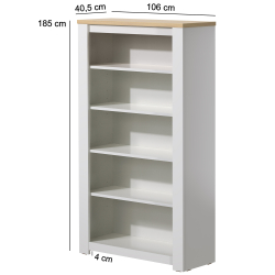 Estante FLORENÇA (106cm) - Branco e Carvalho
