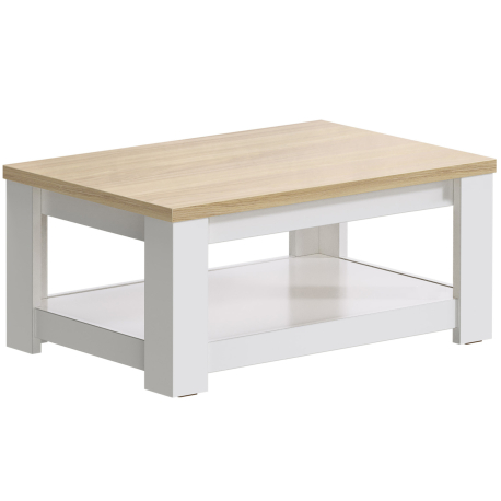 Mesa de centro FLORENÇA - branco e carvalho Mesa de centro FLORENÇA - branco e carvalho