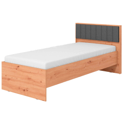 Cama de solteiro VARADERO carvalho artesanato e antracite