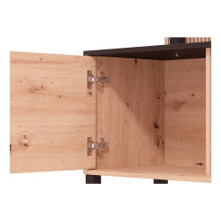 Estante TV MARGATE com 4 portas e 3 prateleiras - Carvalho Artesanato e Preto