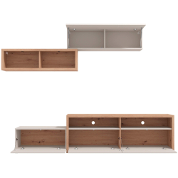 Estante TV AUREL com 2 elementos - Carvalho Artesanato e Caxemira