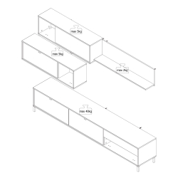 Estante TV NORWICH- pesos