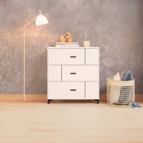 Cómoda ALERIA com 3 gavetas - branco mate Cómoda ALERIA com 3 gavetas - branco mate