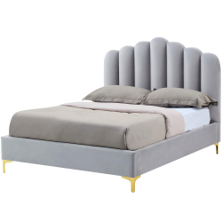 Pack Cama Casal CAMILLA + colchão SPRING ROLLER - cinzento claro Pack Cama Casal CAMILLA + colchão SPRING ROLLER - cinzento claro