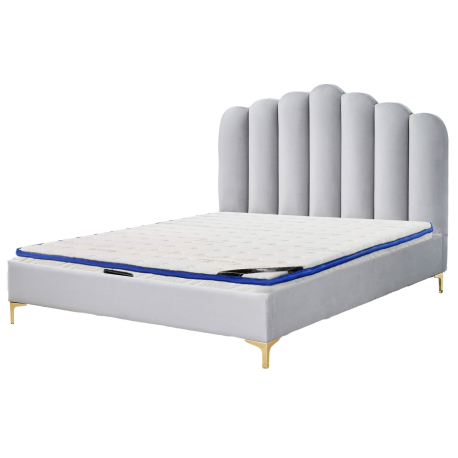 Pack Cama Casal CAMILLA + colchão SPRING ROLLER - cinzento claro Pack Cama Casal CAMILLA + colchão SPRING ROLLER - cinzento claro