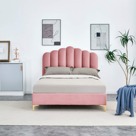 Pack Cama Casal CAMILLA + colchão SPRING ROLLER - rosa Pack Cama Casal CAMILLA + colchão SPRING ROLLER - rosa