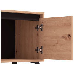 Móvel TV STIRLING com 2 portas - Carvalho Artesanato e Preto Móvel TV STIRLING com 2 portas - Carvalho Artesanato e Preto