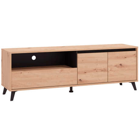 Móvel TV STIRLING com 2 portas - Carvalho Artesanato e Preto Móvel TV STIRLING com 2 portas - Carvalho Artesanato e Preto