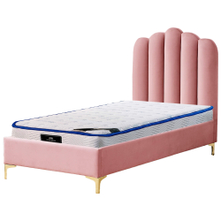 Pack Cama de solteiro CAMILLA + colchão SPRING ROLLER - Rosa