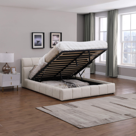 Pack cama de casal elevatória ANJO + colchão NEW PALACIO - bege Pack cama de casal elevatória ANJO + colchão NEW PALACIO - bege