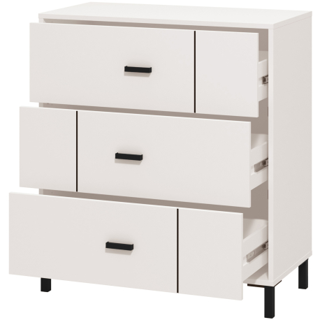 Cómoda ALERIA com 3 gavetas - branco mate Cómoda ALERIA com 3 gavetas - branco mate