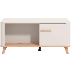 Mesa de centro DARWEN com 2 portas - Carvalho Artesanato e Caxemira