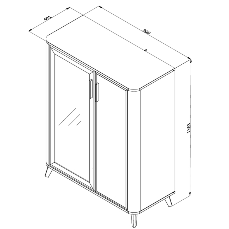 Elemento bar DARWEN - Carvalho Artesanato e Caxemira- medidas
