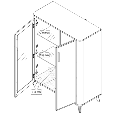 Elemento bar DARWEN - Carvalho Artesanato e Caxemira-pesos