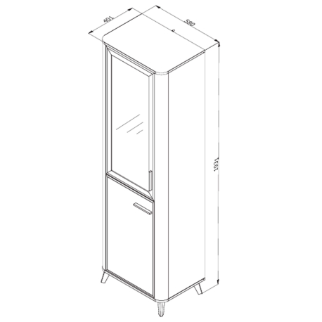 Vitrine DARWEN - Carvalho Artesanato e Caxemira- medidas