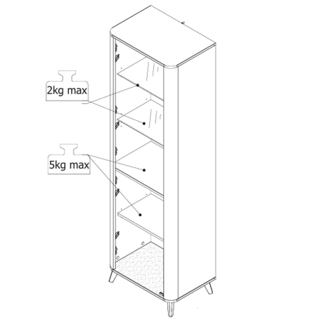 Vitrine DARWEN - Carvalho Artesanato e Caxemira- pesos