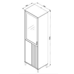 Vitrine LAVAL - Carvalho Artesanato e Preto