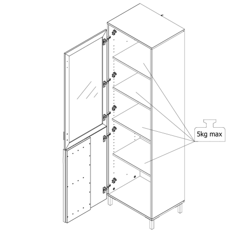 Vitrine LAVAL - Carvalho Artesanato e Preto