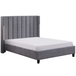 Cama de casal BABYLONE com LED - cinzento Cama de casal BABYLONE com LED - cinzento