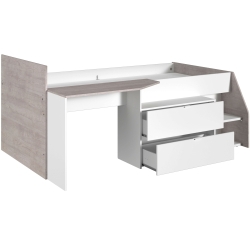 MILKY bed with 2 drawers and 1 desk - Camas Altas