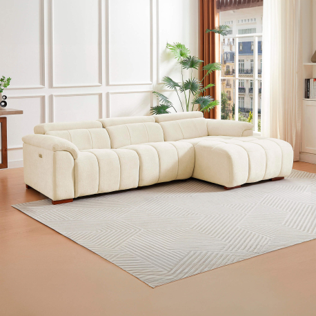 Sofá chaise longue MADAGASCAR relax elétrico - direito - bege Sofá chaise longue MADAGASCAR relax elétrico - direito - bege