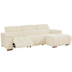Sofá chaise longue MADAGASCAR relax elétrico - direito - bege