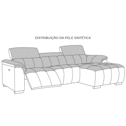Sofá chaise longue MADAGASCAR relax elétrico - pele sintética revestimento