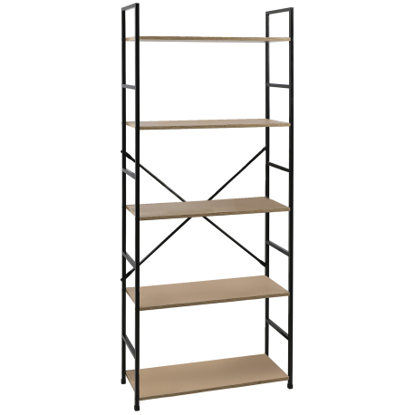 Estante COLORADO com 5 prateleiras (58,5cm) - Carvalho e Preto