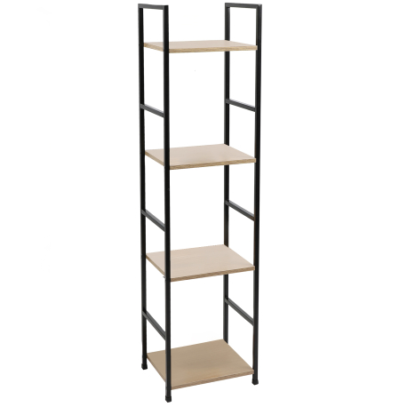 Estante COLORADO com 4 prateleiras (29cm) - carvalho e preto