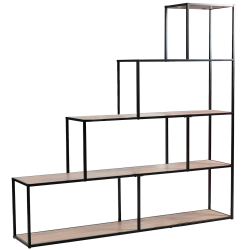 Estante COLORADO em escada (157cm) - preto e carvalho