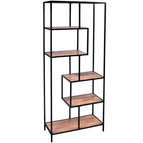 Estante COLORADO com 6 prateleiras (185cm) - Carvalho e Preto Estante COLORADO com 6 prateleiras (185cm) - Carvalho e Preto