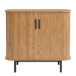 Aparador PASTEUR com 2 portas deslizantes - Carvalho e Preto