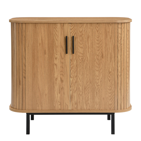 Aparador PASTEUR com 2 portas deslizantes - Carvalho e Preto