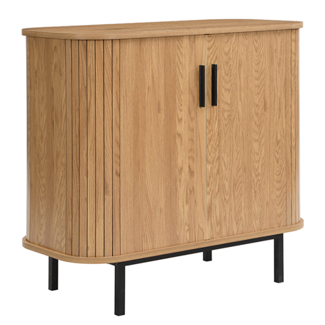 Aparador PASTEUR com 2 portas deslizantes - Carvalho e Preto