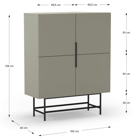 Aparador 4 Portas MIKA (100cm) - Sideboards Aparador 4 Portas MIKA (100cm) - Sideboards
