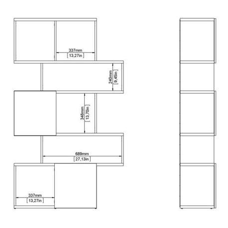Estante PENEDA com 3 portas deslizantes e 4 prateleiras -Carvalho e Branco